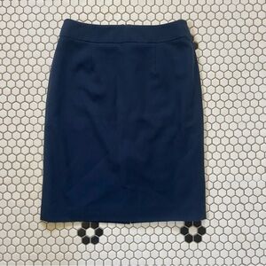Alex Marie Pencil Skirt Women's 4 Blue Slit In Back Office Career Classic